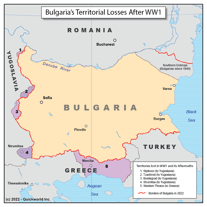 Bulgaria's WW1 Territorial Losses