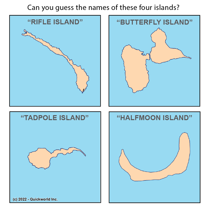Four Odd-Shaped Islands
